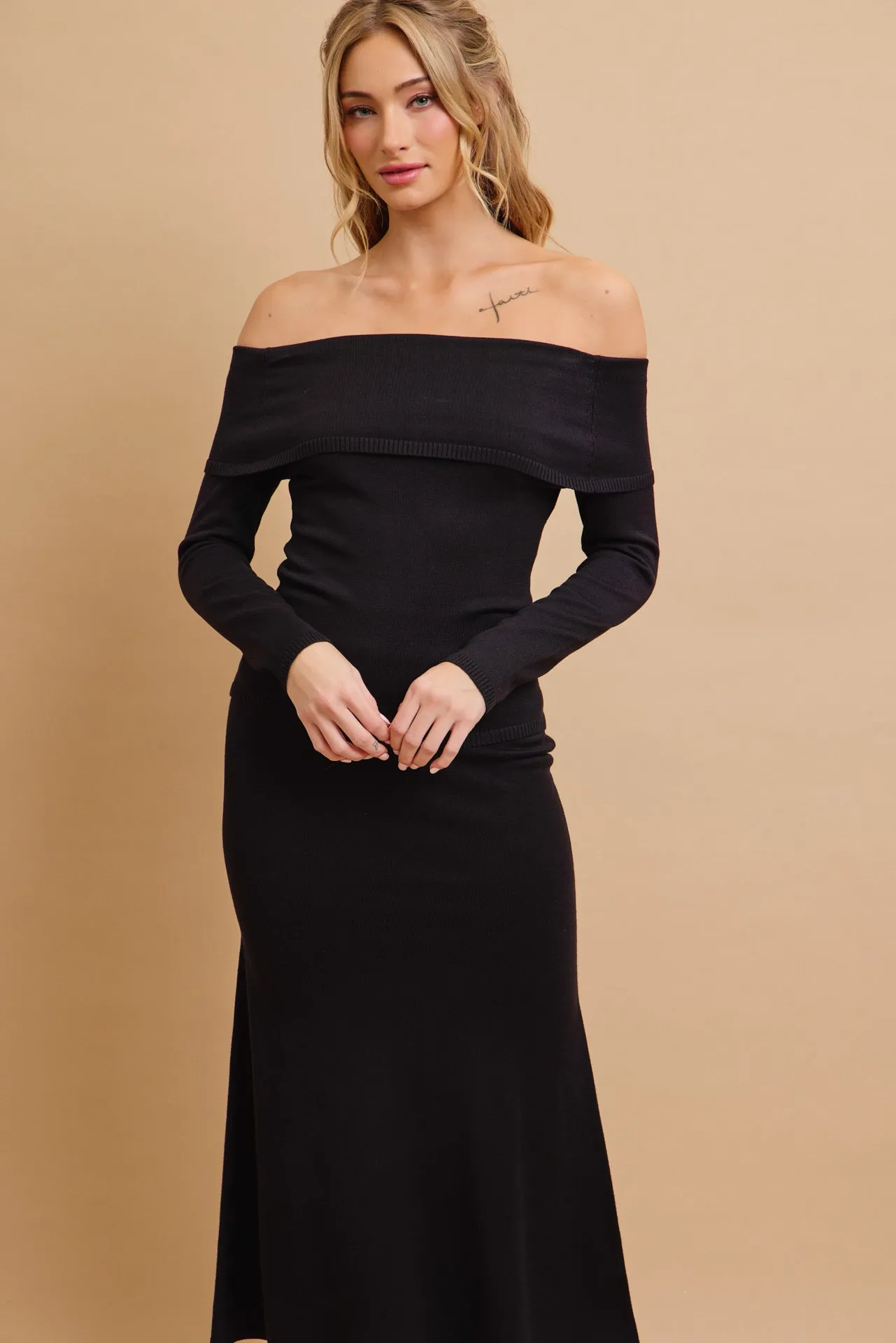Off Shoulder Siren Top and Mermaid Midi Skirt Set