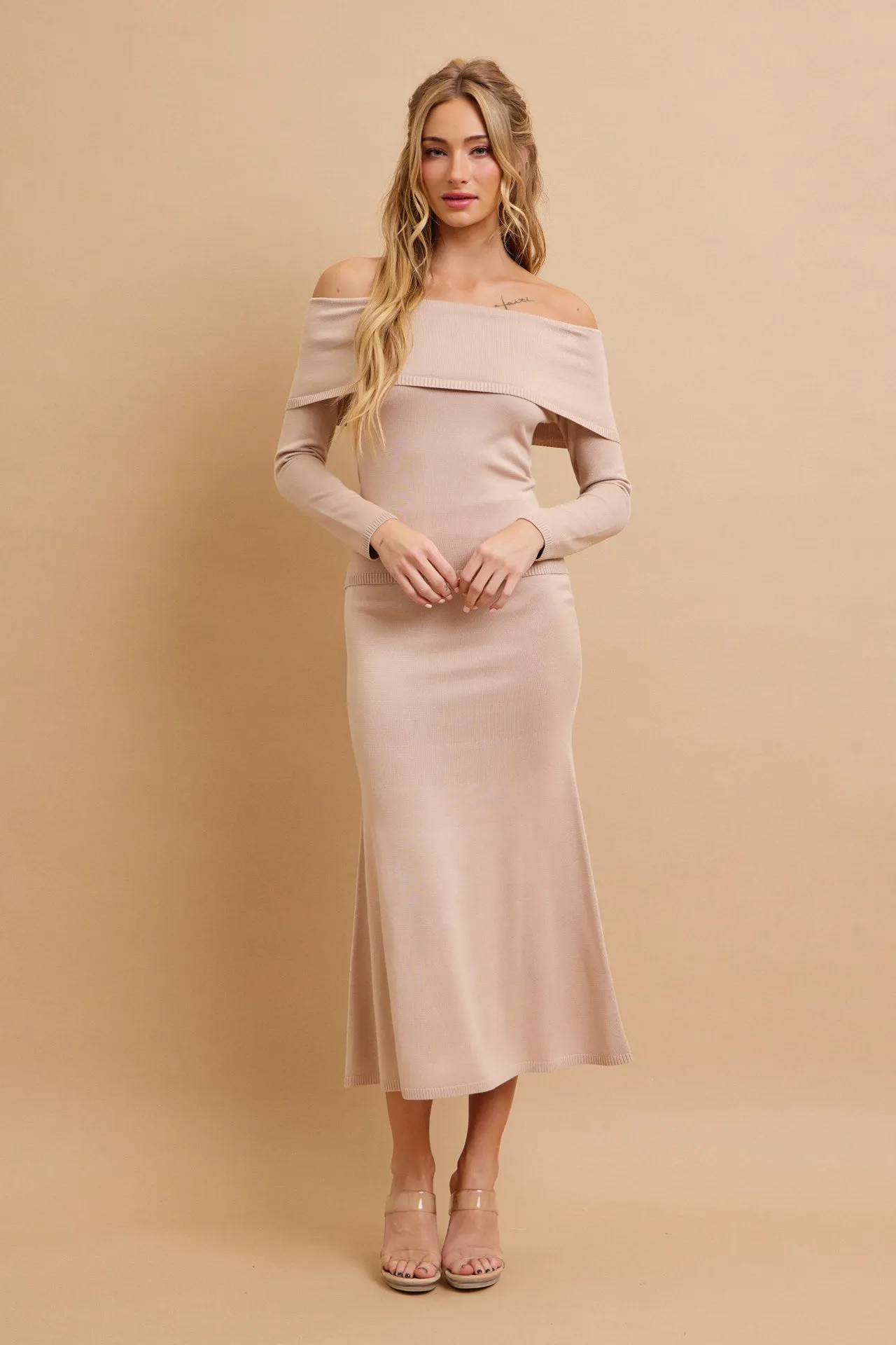 Off Shoulder Siren Top and Mermaid Midi Skirt Set