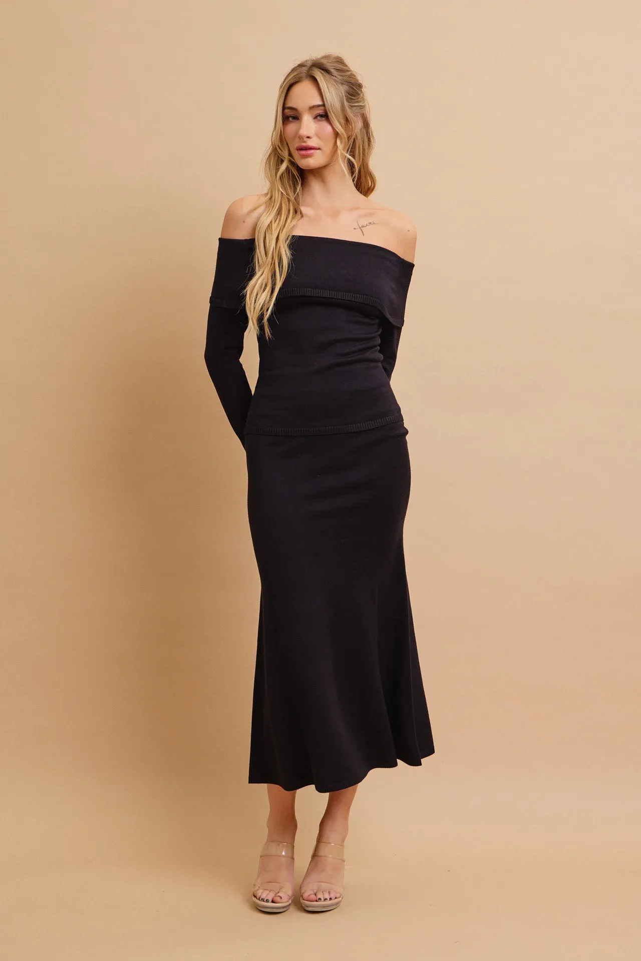Off Shoulder Siren Top and Mermaid Midi Skirt Set