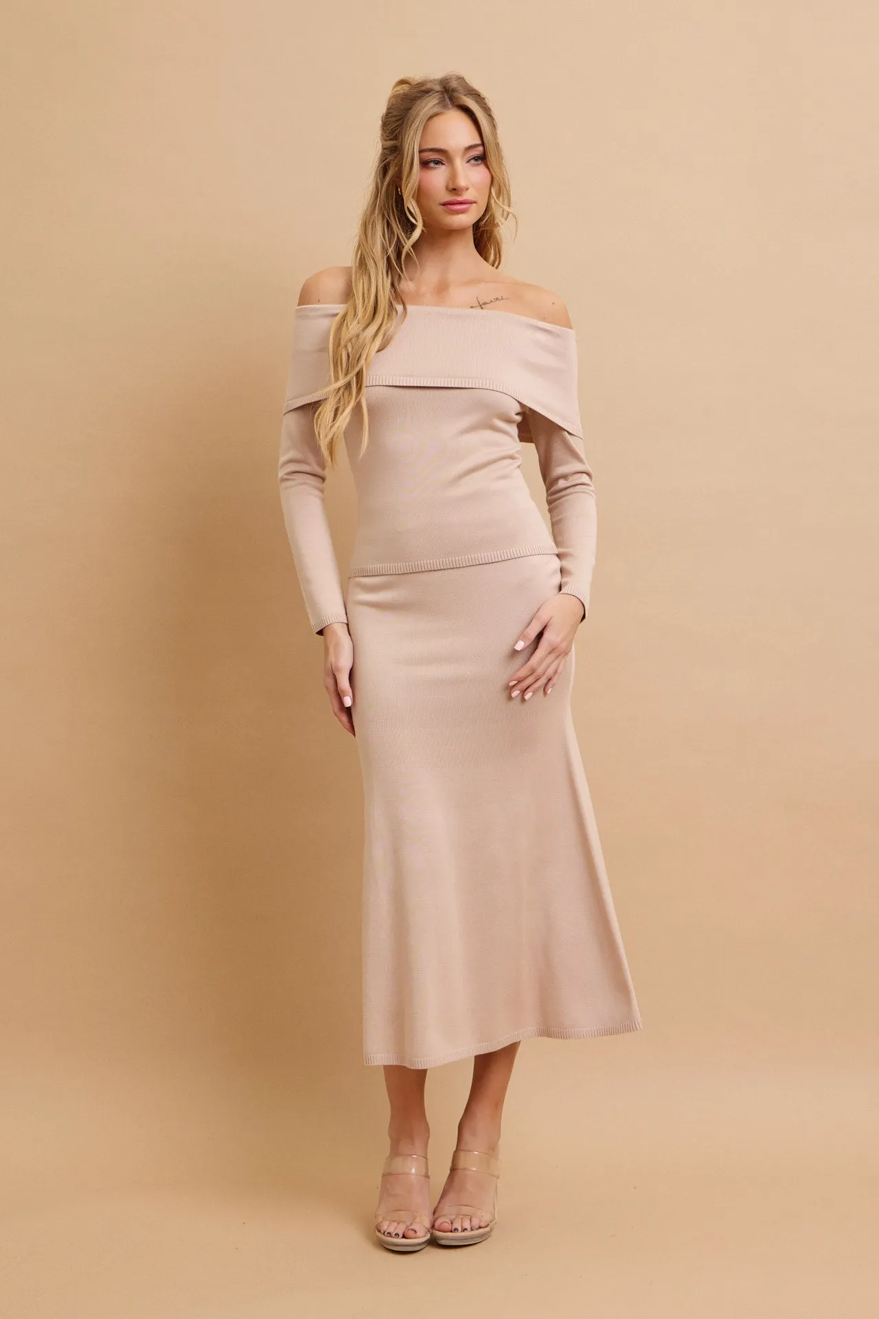 Off Shoulder Siren Top and Mermaid Midi Skirt Set