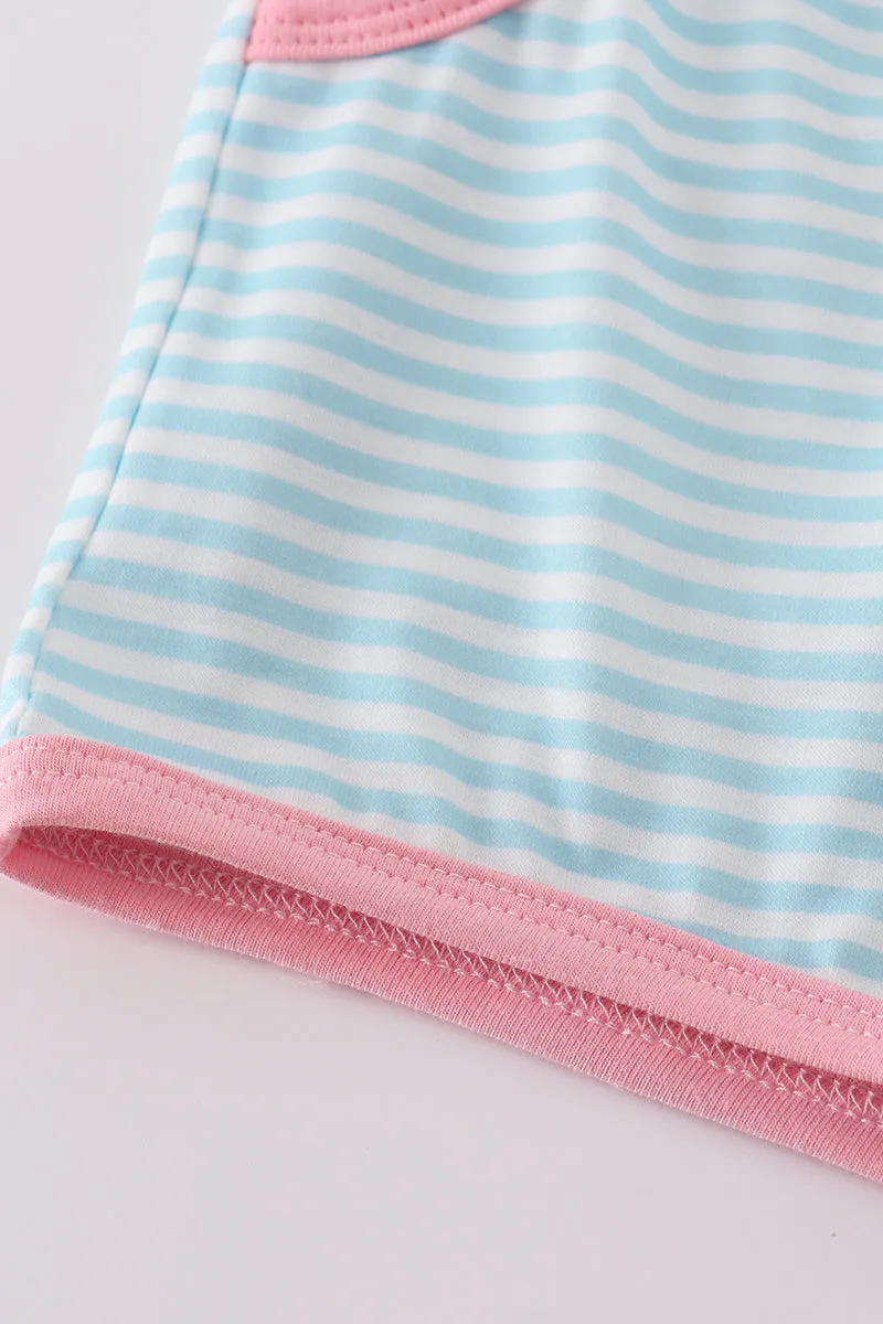 Pink stripe print set