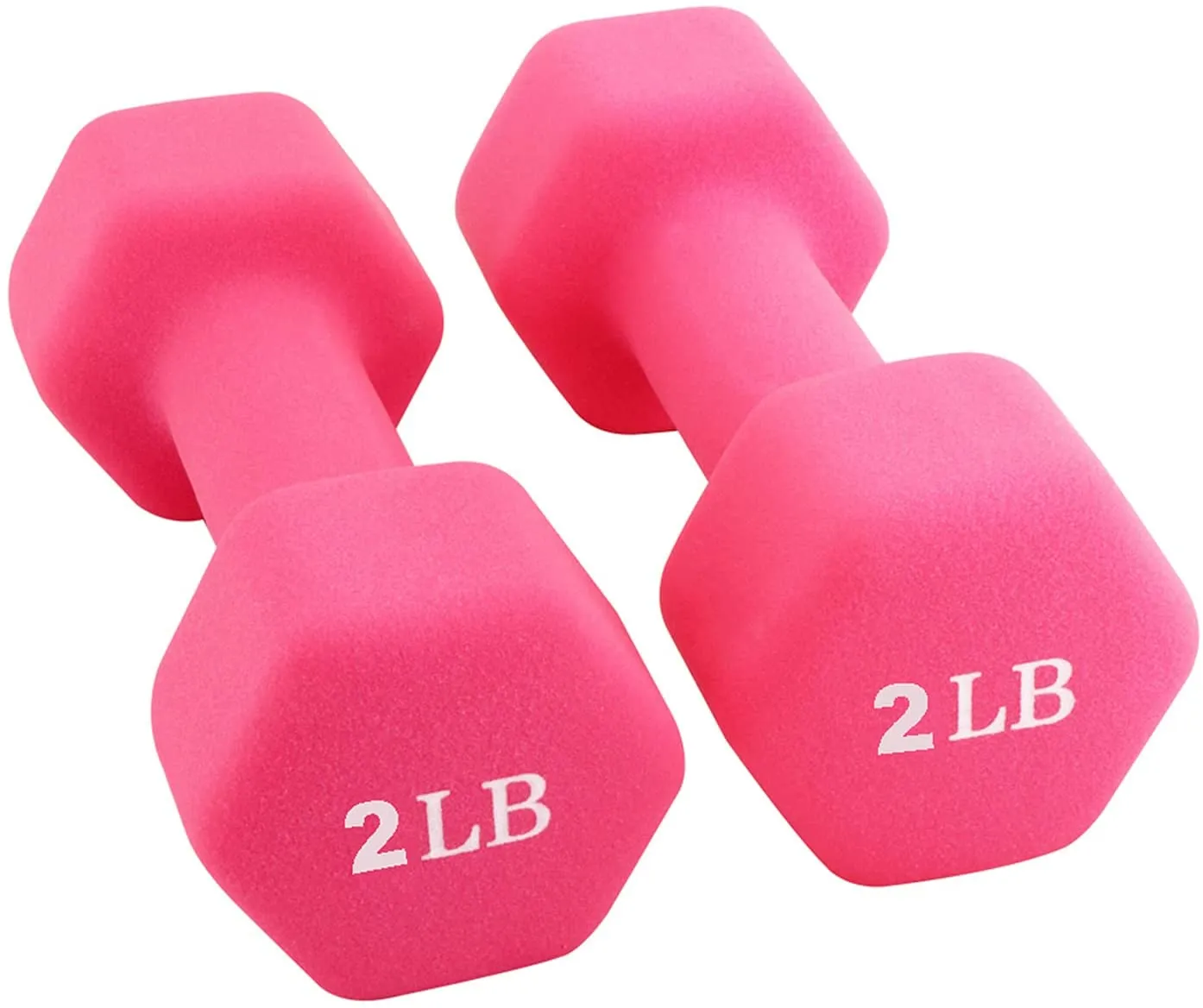 Portzon Set of 2 Neoprene Dumbbell Hand Weights, Anti-Slip, Anti-roll, Hex Shape Colorful