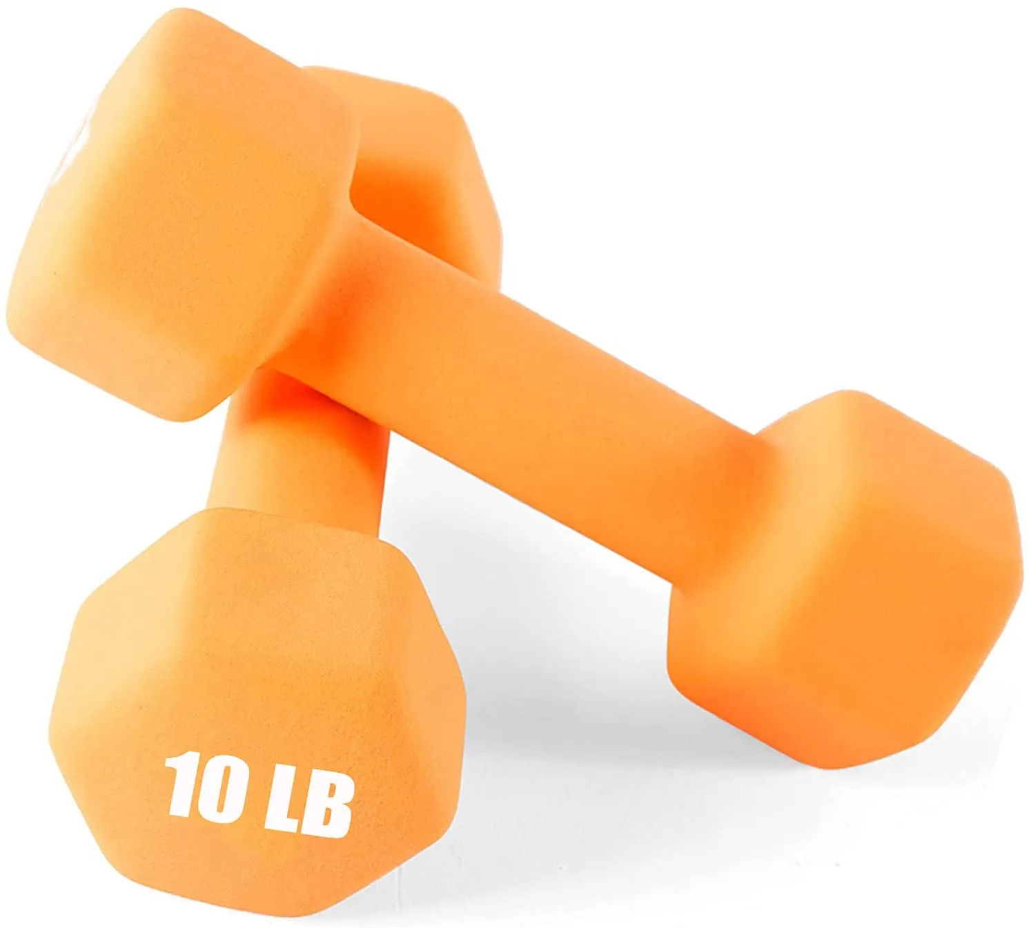 Portzon Set of 2 Neoprene Dumbbell Hand Weights, Anti-Slip, Anti-roll, Hex Shape Colorful