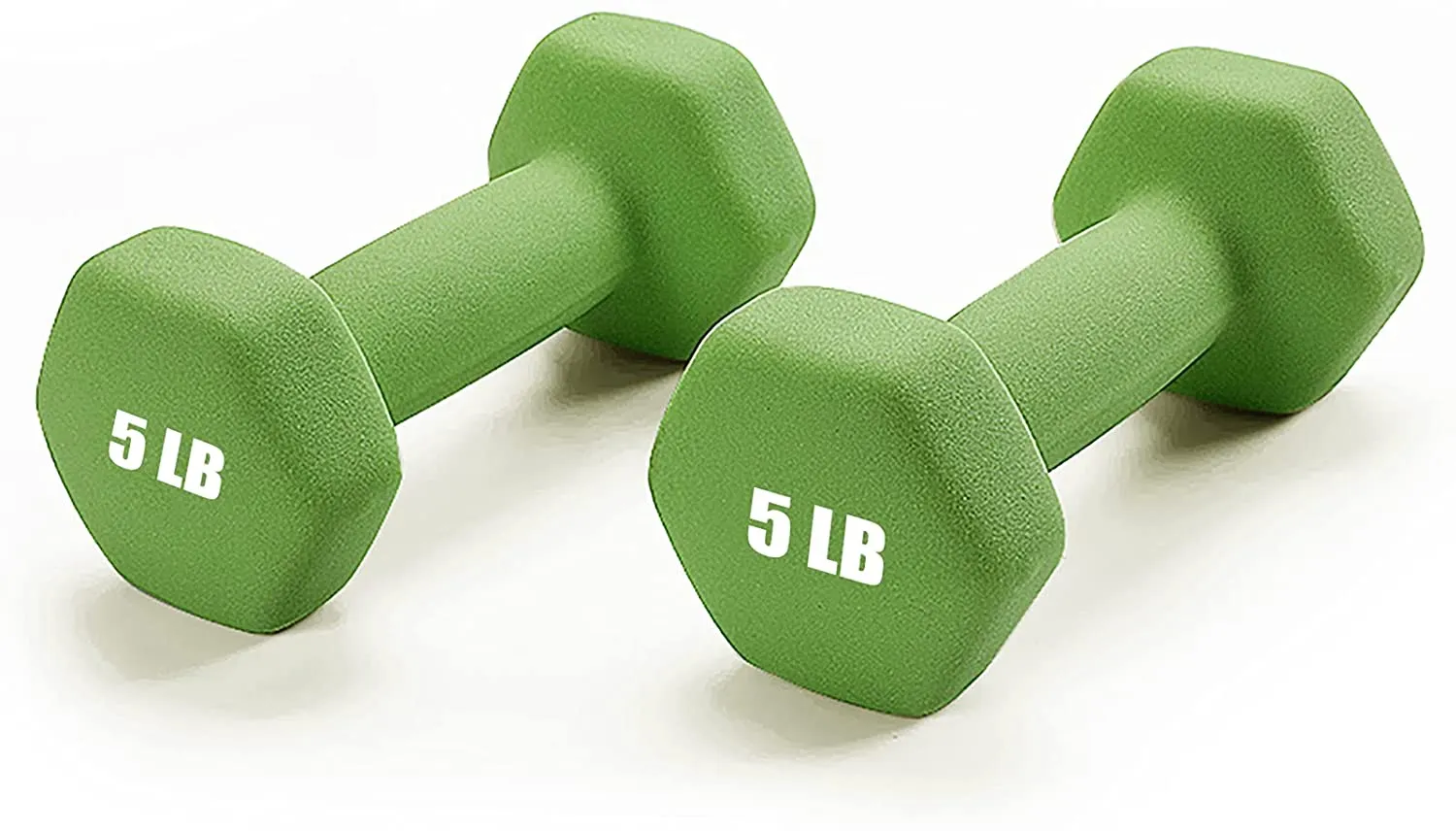 Portzon Set of 2 Neoprene Dumbbell Hand Weights, Anti-Slip, Anti-roll, Hex Shape Colorful