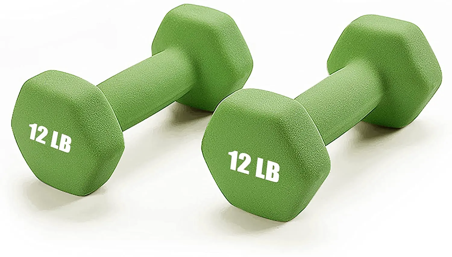 Portzon Set of 2 Neoprene Dumbbell Hand Weights, Anti-Slip, Anti-roll, Hex Shape Colorful