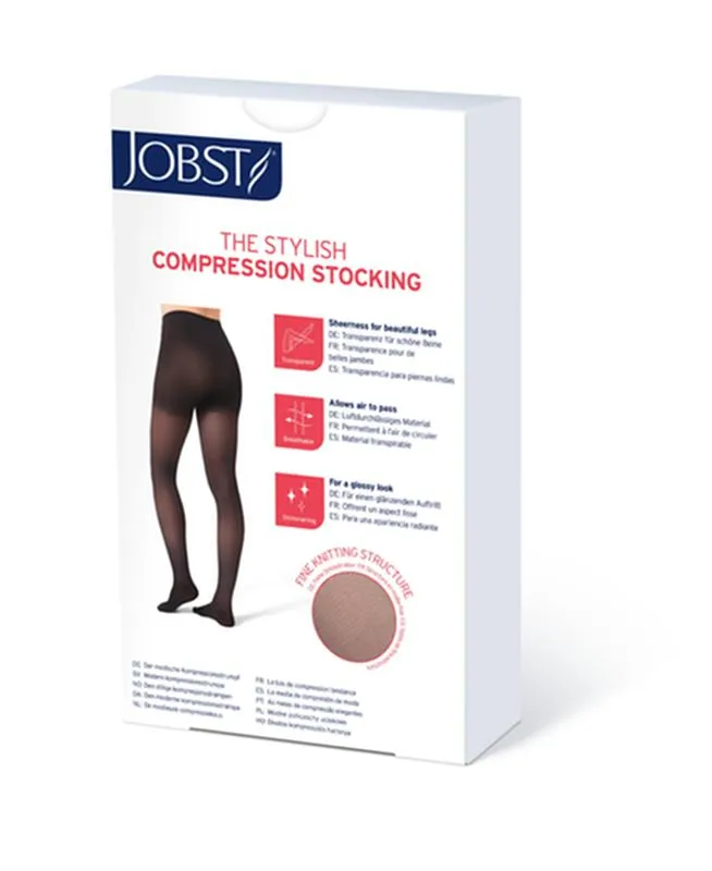 PR/1 JOBST ULTRASHEER WOMEN, THIGH HIGH W/SIL DOT BAND, 20-30MMHG, LG, CLASSIC BLACK, OPEN TOE