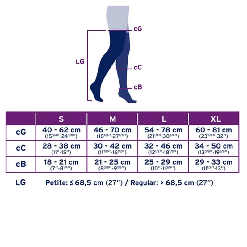 PR/1 JOBST ULTRASHEER WOMEN, THIGH HIGH W/SIL DOT BAND, 20-30MMHG, LG, CLASSIC BLACK, OPEN TOE
