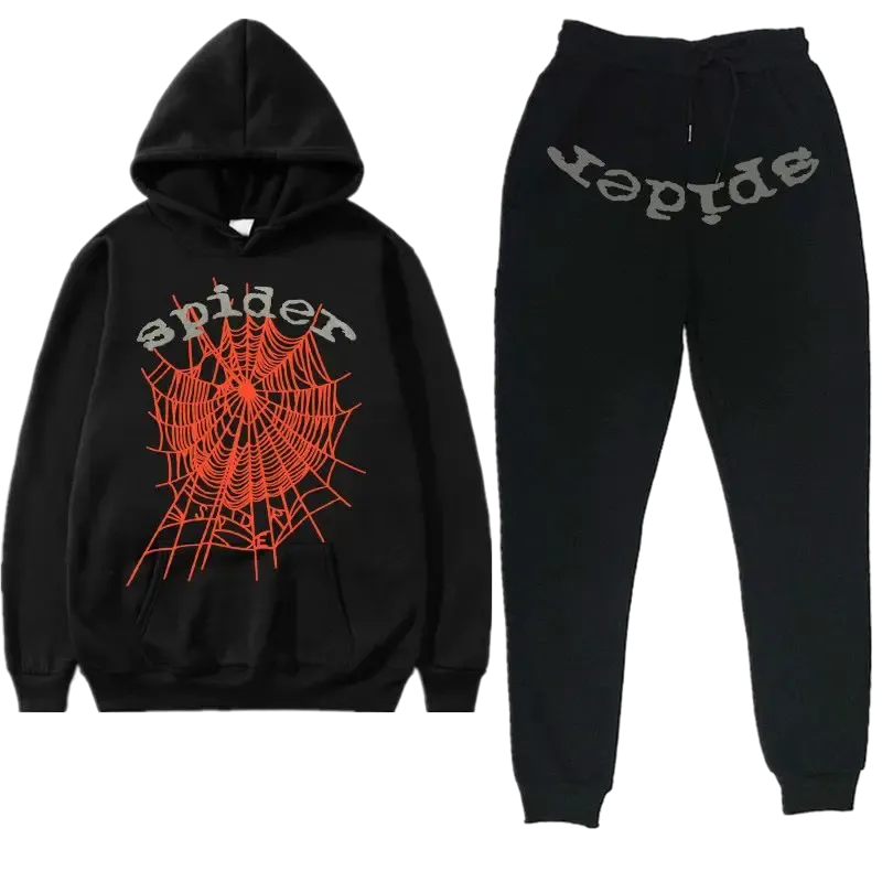 Premium Streetwear Hoodie & Pants Set - Black - Polyester