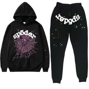 Premium Streetwear Hoodie & Pants Set - Black - Polyester