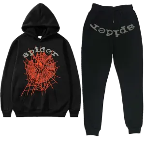 Premium Streetwear Hoodie & Pants Set - Black - Polyester