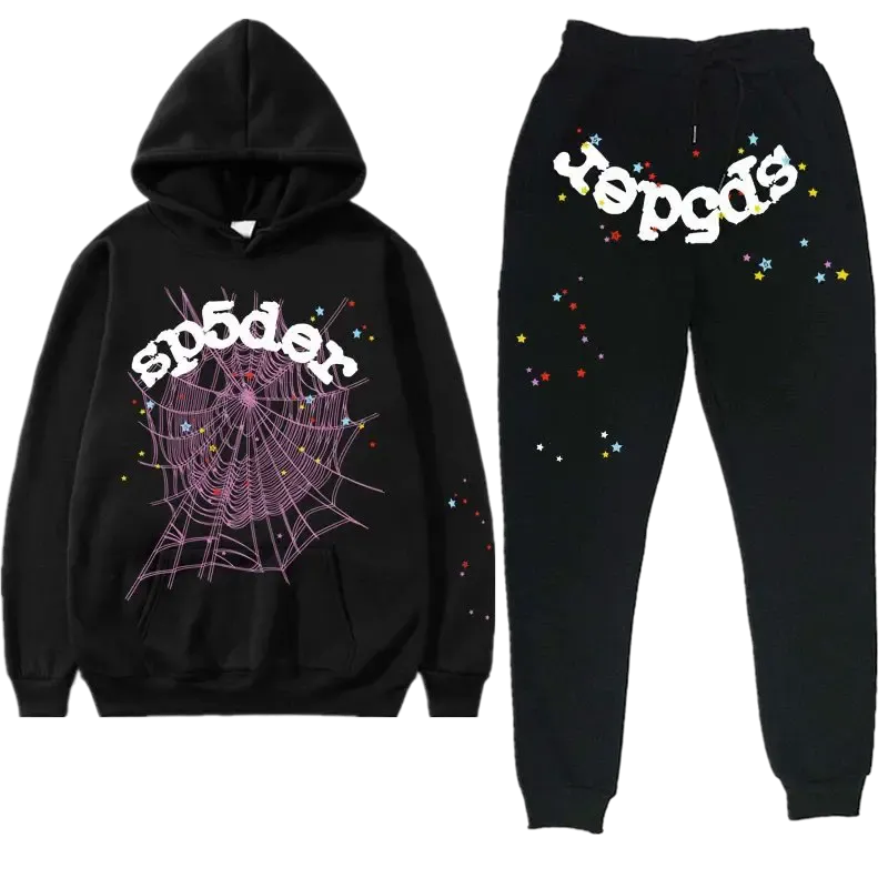 Premium Streetwear Hoodie & Pants Set - Black - Polyester