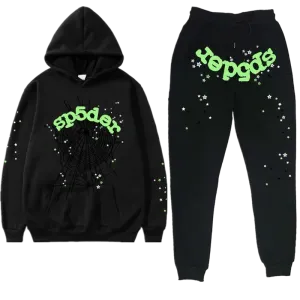 Premium Streetwear Hoodie & Pants Set - Black - Polyester