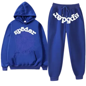 Premium Streetwear Hoodie & Pants Set - Blue - Polyester