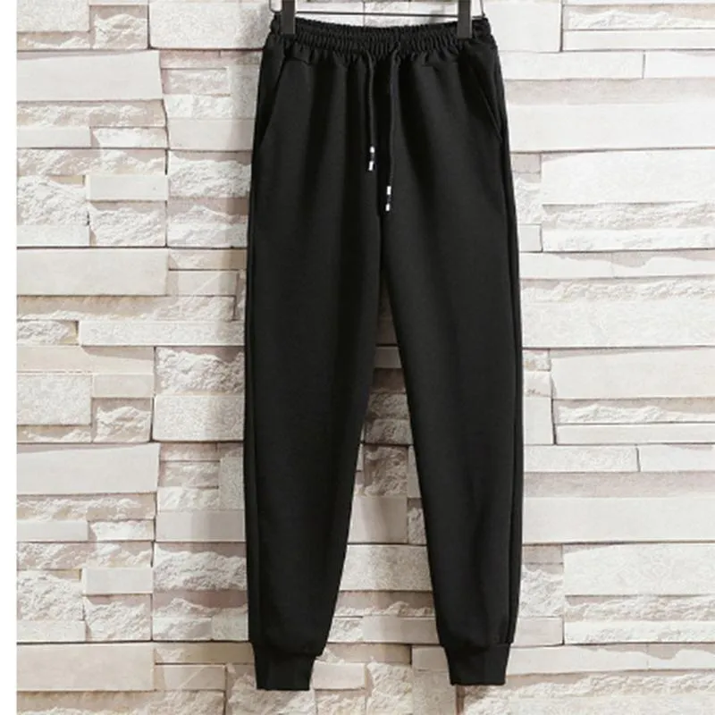 Sports Suits Men's Spring and Autumn Solid Color Korean Version Casual All-match Trend Hooded Sweater Leggings Trousers Two-piece Set