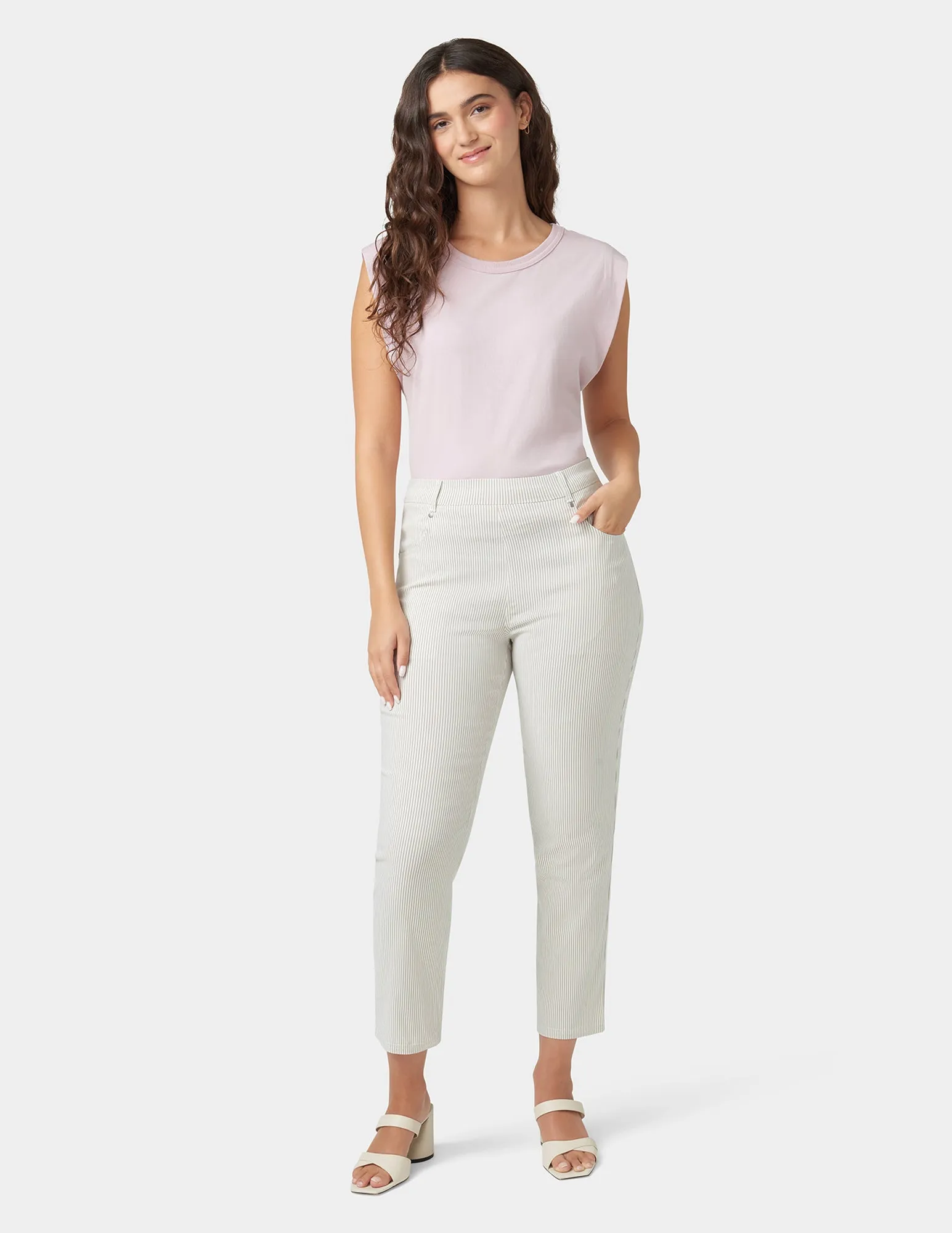 Spring Stripe Cigarette Pants