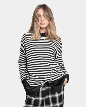 Striped Long Sleeve Crewneck Tee