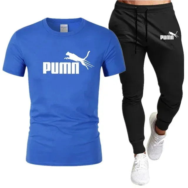 Summer Cotton T-Shirt and Pants Set for Men