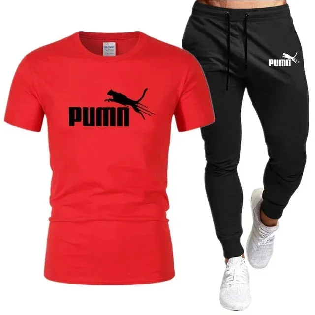 Summer Cotton T-Shirt and Pants Set for Men