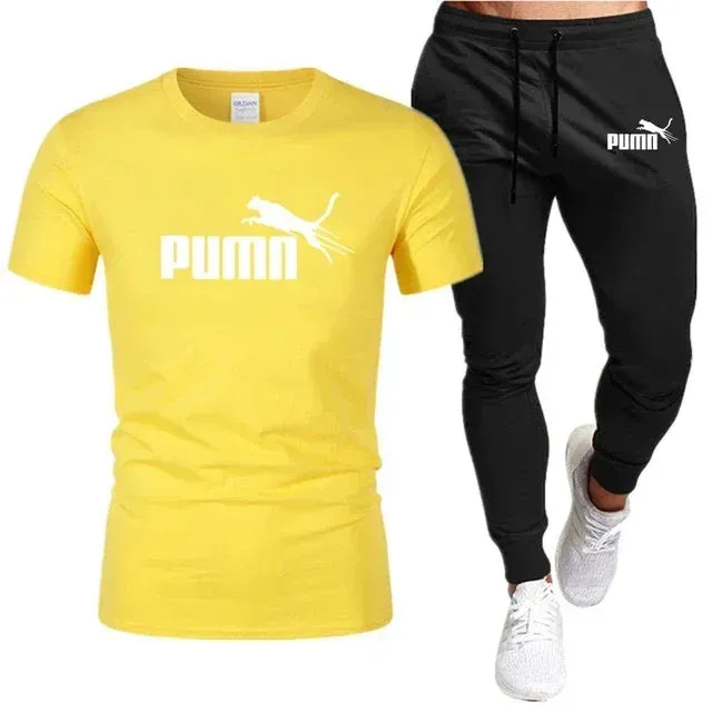 Summer Cotton T-Shirt and Pants Set for Men