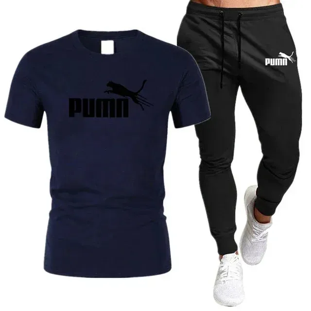 Summer Cotton T-Shirt and Pants Set for Men