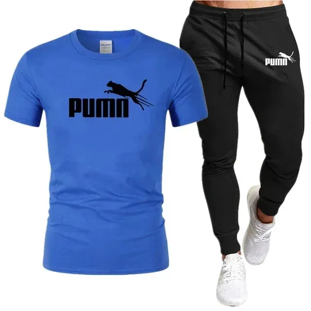 Summer Cotton T-Shirt and Pants Set for Men