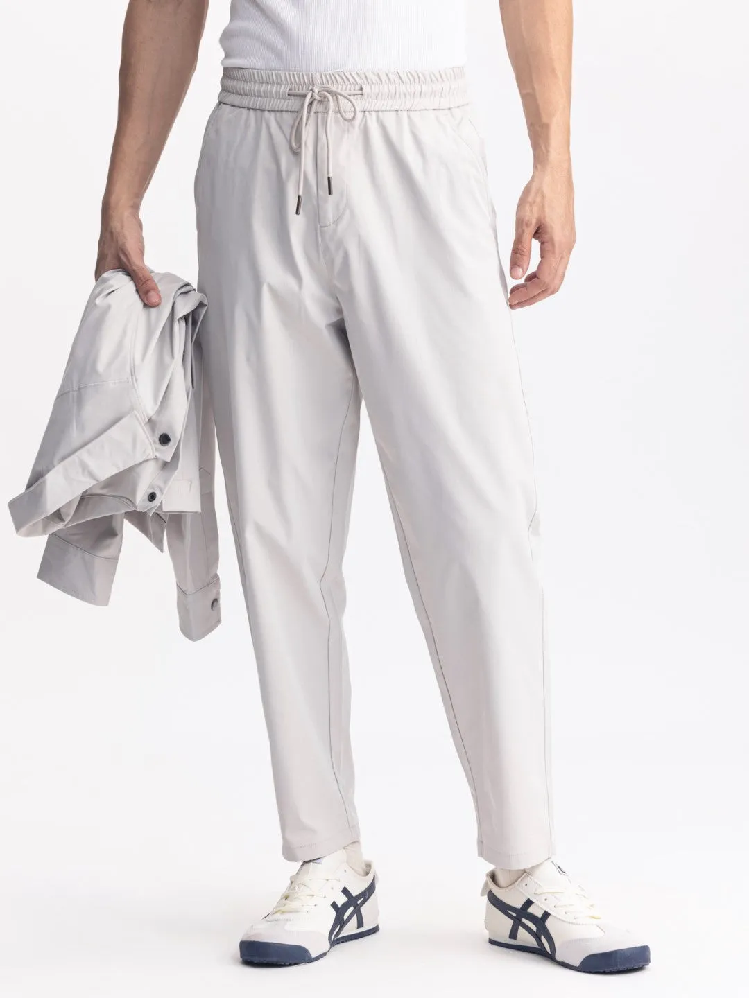 White Loose Crop Jogger Pant