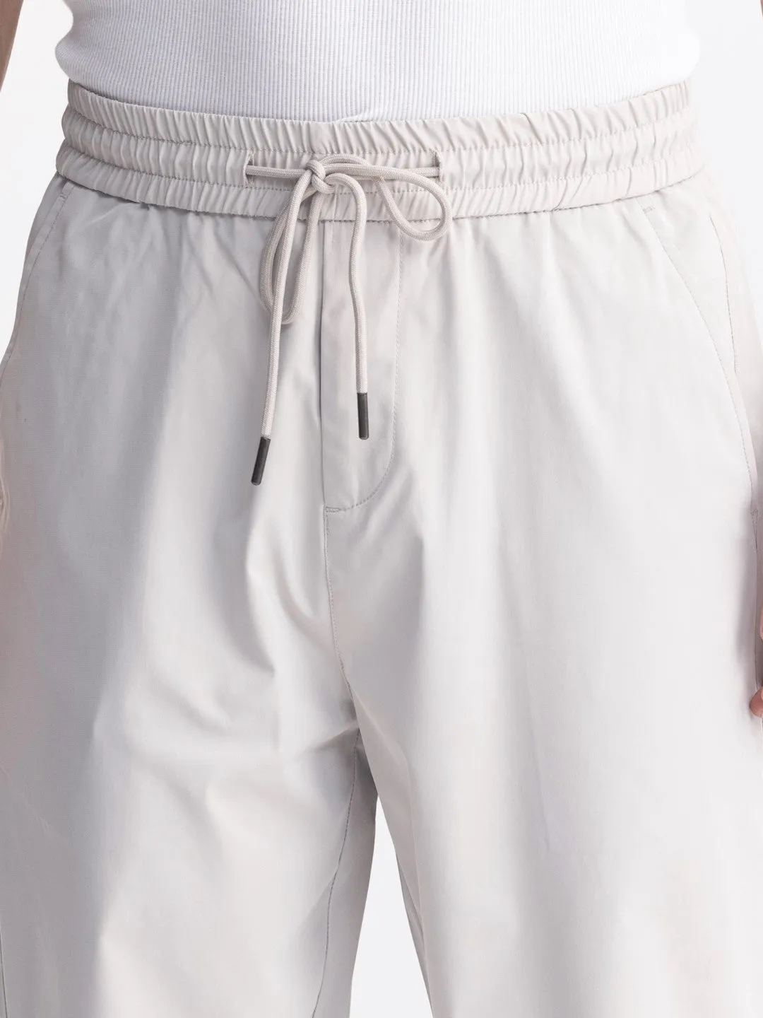 White Loose Crop Jogger Pant