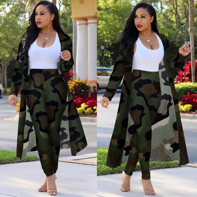 Women print long sleeve cardigan pants summer two piece set long cardigan pants 2 piece set summer women's suits loose sexy