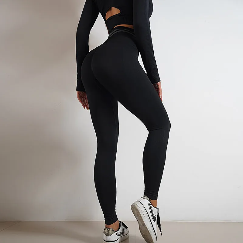 women's Seamless Yoga Pants and Tops, Butt Lifting Fitness Wear