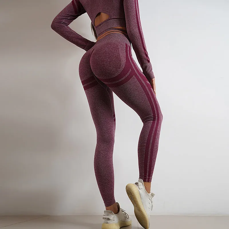 women's Seamless Yoga Pants and Tops, Butt Lifting Fitness Wear
