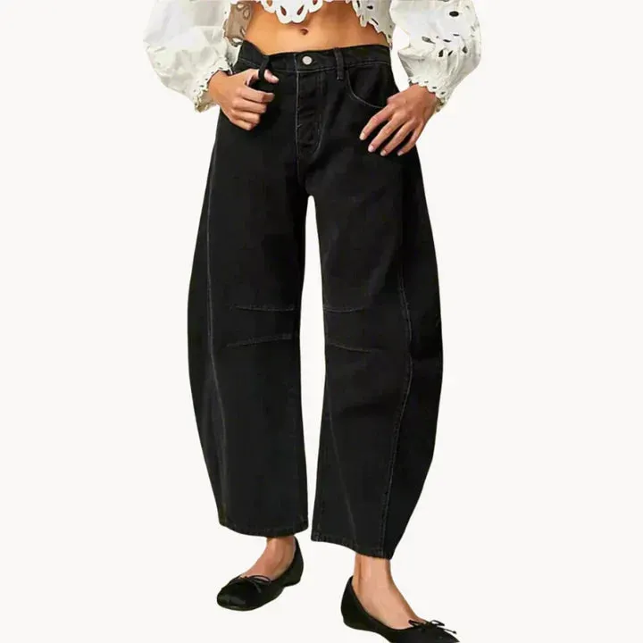 Women's Thea Trousers with Vintage Wash and Knee Stripe Detail